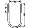 Round Trailer U-Bolts - Zinc Plated 11-22Z